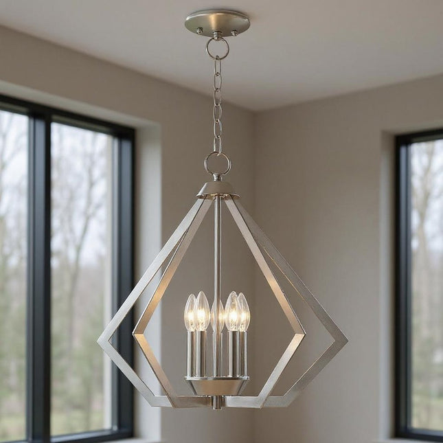 Five Light Dimmable Chandelier With Shades HomeRoots