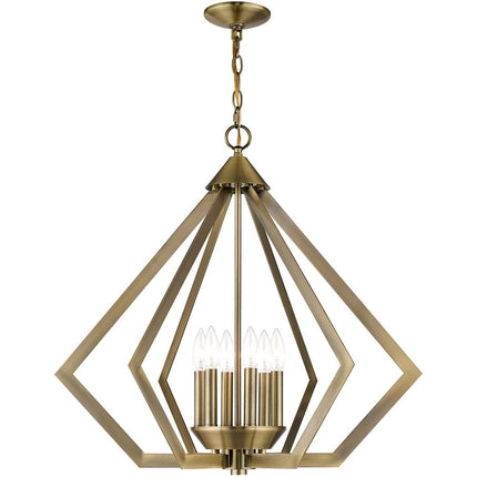 Six Light Dimmable Chandelier With Shades HomeRoots