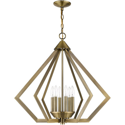 Six Light Dimmable Chandelier With Shades HomeRoots