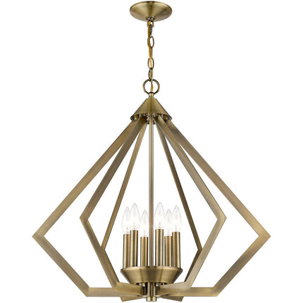 Six Light Dimmable Chandelier With Shades HomeRoots