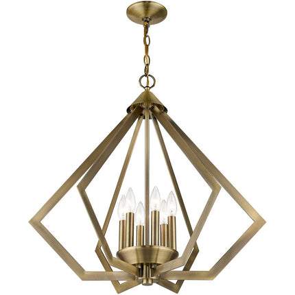 Six Light Dimmable Chandelier With Shades HomeRoots