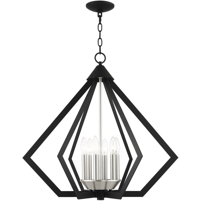 Six Light Dimmable Chandelier With Shades HomeRoots