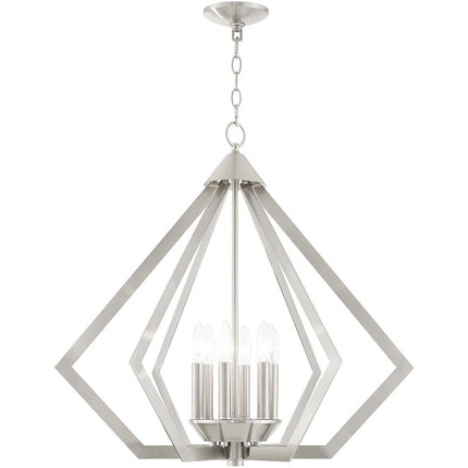 Six Light Dimmable Chandelier With Shades HomeRoots