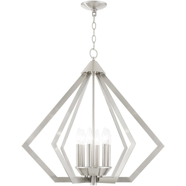 Six Light Dimmable Chandelier With Shades HomeRoots