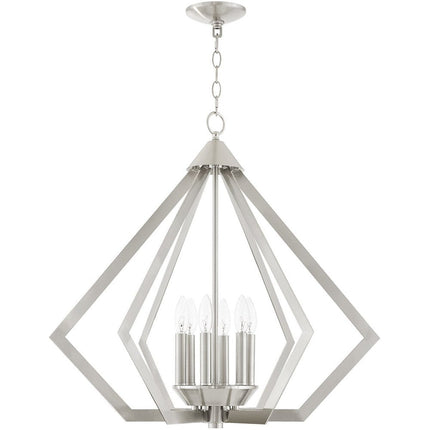 Six Light Dimmable Chandelier With Shades HomeRoots