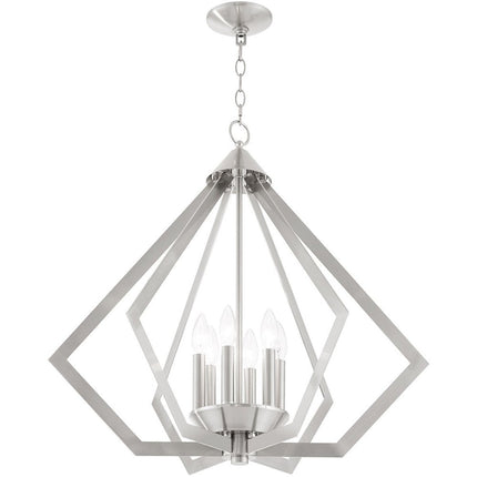 Six Light Dimmable Chandelier With Shades HomeRoots