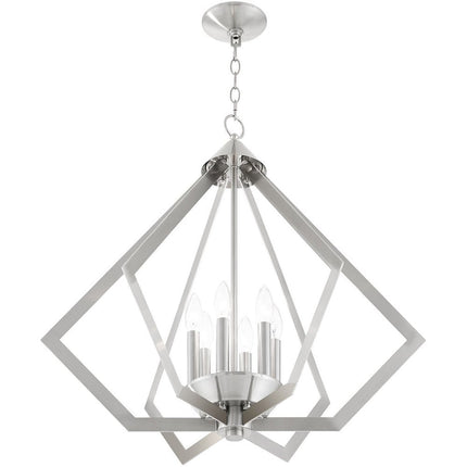 Six Light Dimmable Chandelier With Shades HomeRoots