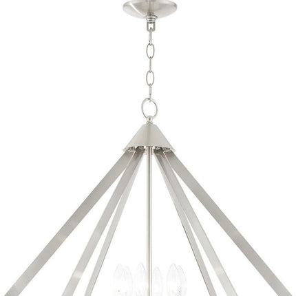 Six Light Dimmable Chandelier With Shades HomeRoots