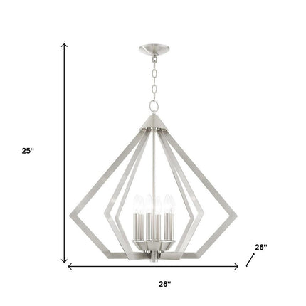 Six Light Dimmable Chandelier With Shades HomeRoots