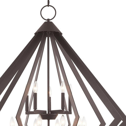 Bronze Multi Light Metal Dimmable Chandelier With Shades