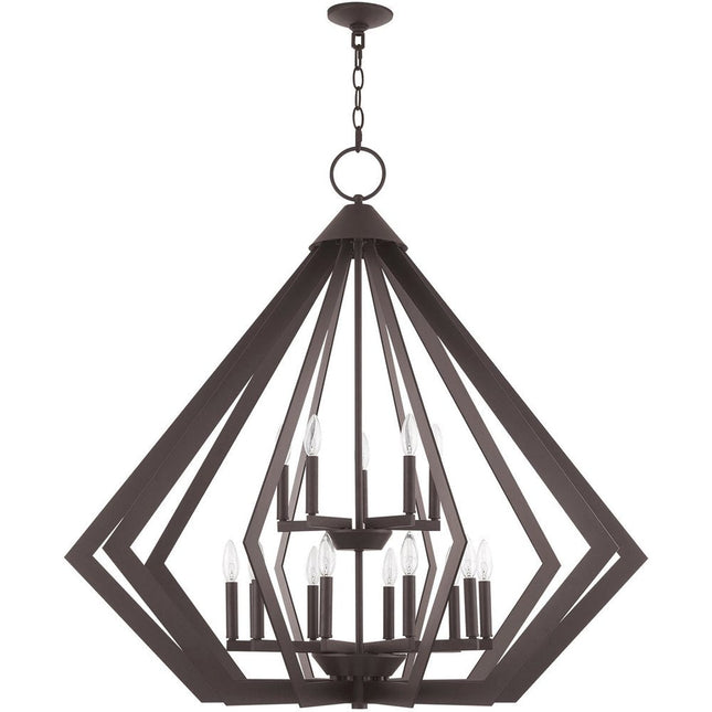 Bronze Multi Light Metal Dimmable Chandelier With Shades HomeRoots