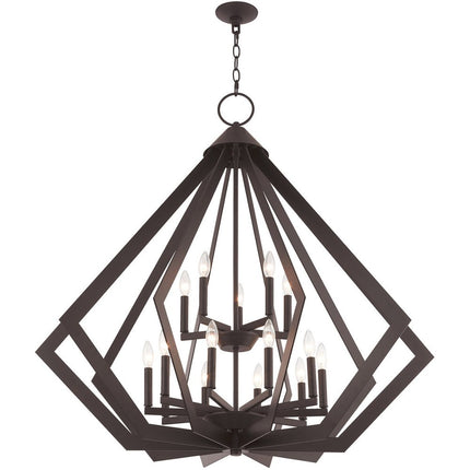 Bronze Multi Light Metal Dimmable Chandelier With Shades