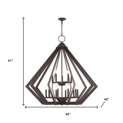 Bronze Multi Light Metal Dimmable Chandelier With Shades