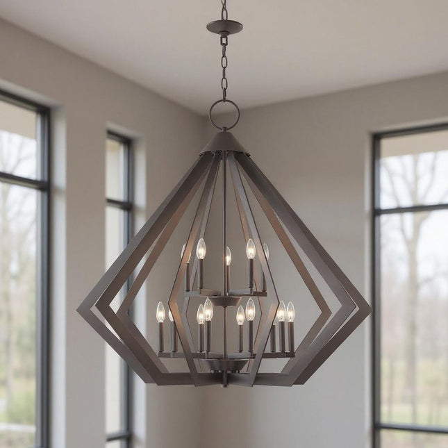 Bronze Multi Light Dimmable Chandelier With Shades HomeRoots