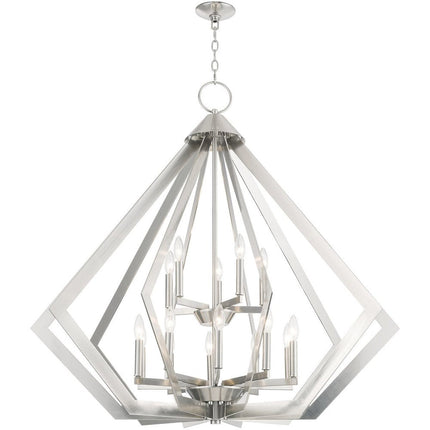 Nickel Multi Light Metal Dimmable Chandelier With Shades HomeRoots