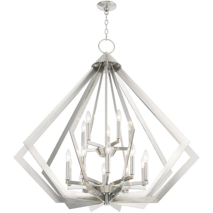 Nickel Multi Light Metal Dimmable Chandelier With Shades HomeRoots