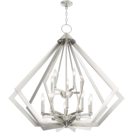 Nickel Multi Light Metal Dimmable Chandelier With Shades