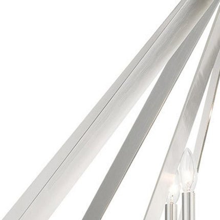 Nickel Multi Light Metal Dimmable Chandelier With Shades HomeRoots