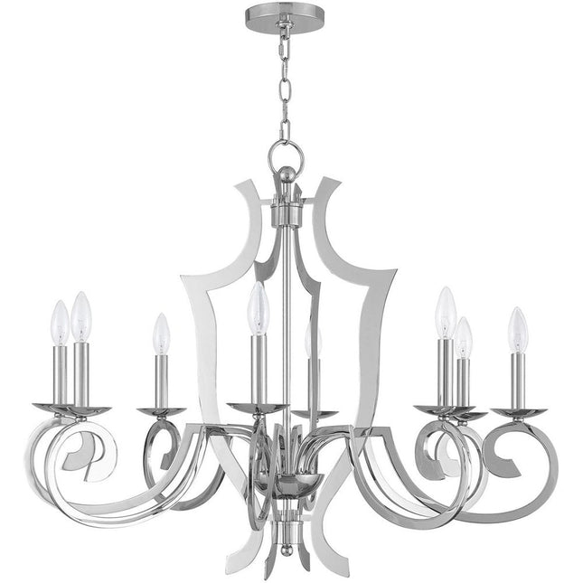 Eight Light Dimmable Chandelier With Shades HomeRoots
