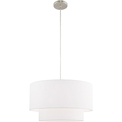 Nickel Metal Dimmable Chandelier With Shades