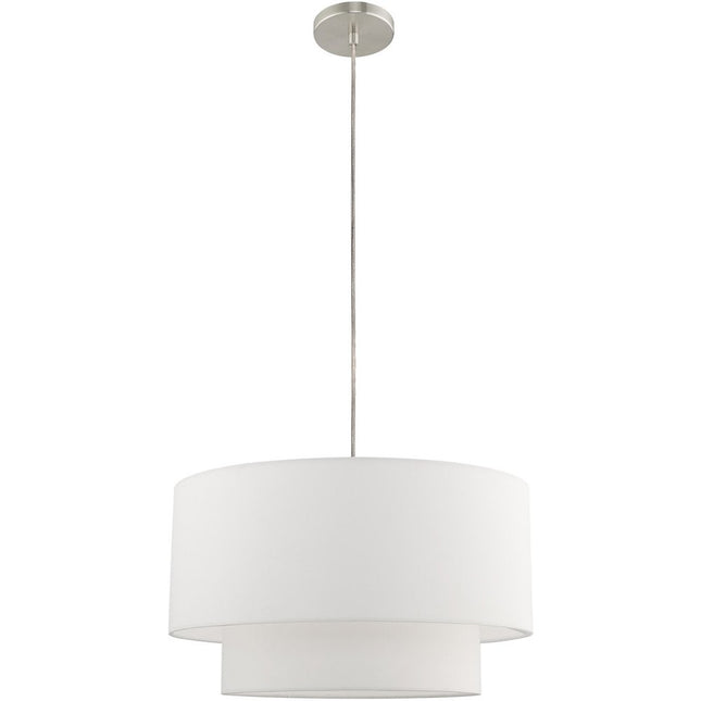 Nickel Metal Dimmable Chandelier With Shades