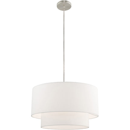 Nickel Metal Dimmable Chandelier With Shades