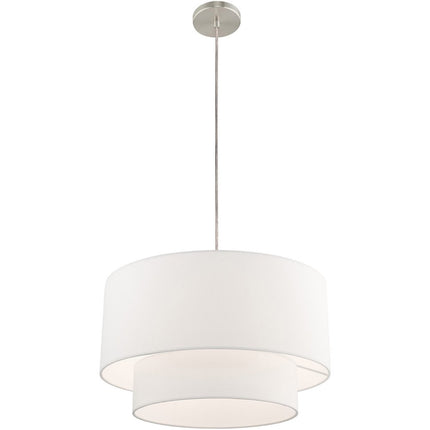 Nickel Metal Dimmable Chandelier With Shades
