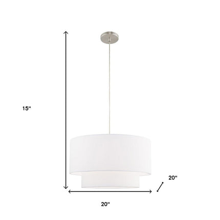 Nickel Metal Dimmable Chandelier With Shades