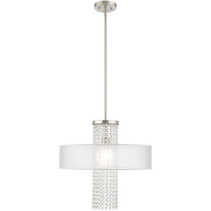 Nickel Metal Dimmable Chandelier With Shades