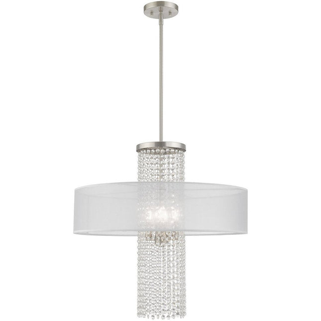 Four Light Dimmable Chandelier With Shades HomeRoots