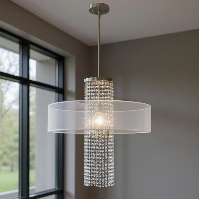 Four Light Dimmable Chandelier With Shades HomeRoots