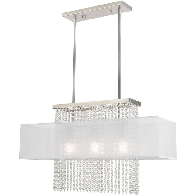 Three Light Dimmable Chandelier With Shades HomeRoots