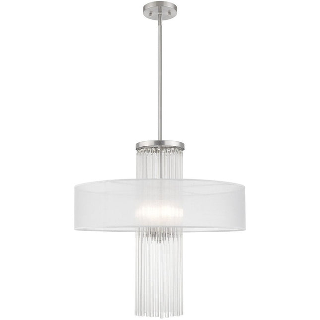 Four Light Dimmable Chandelier With Shades HomeRoots