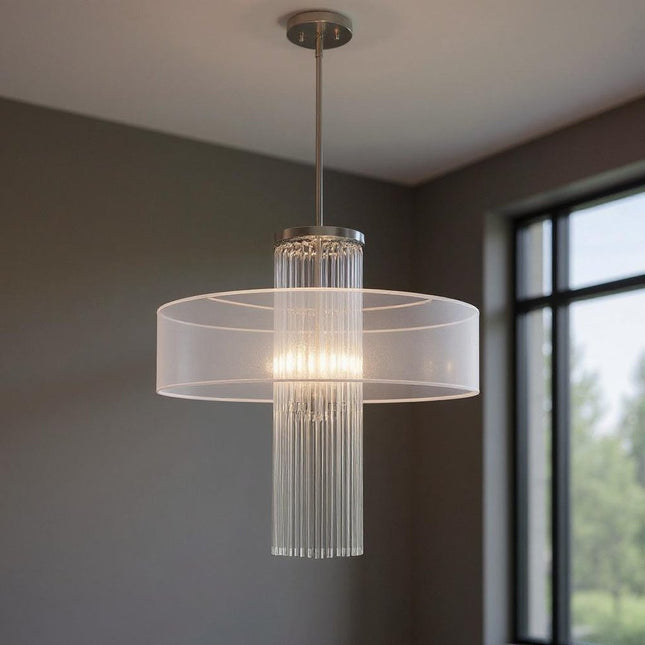 Four Light Dimmable Chandelier With Shades HomeRoots