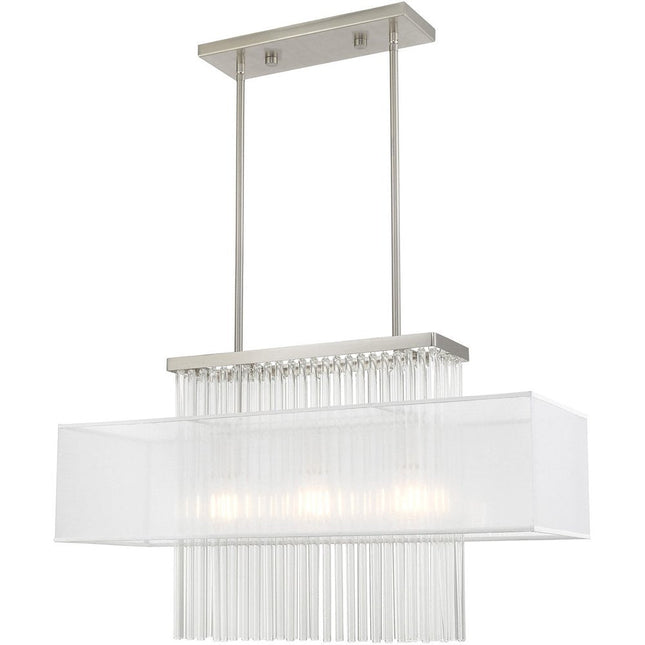 Three Light Dimmable Chandelier With Shades HomeRoots