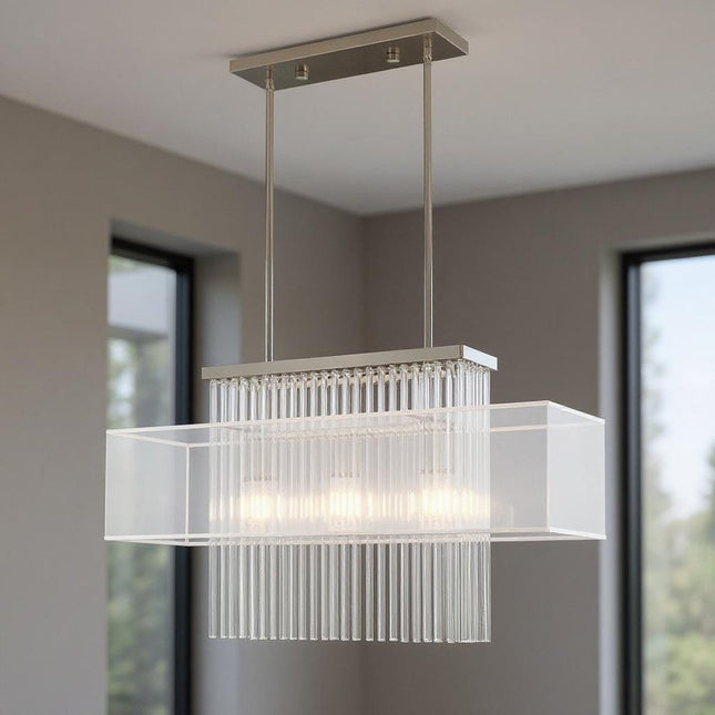 Three Light Dimmable Chandelier With Shades HomeRoots