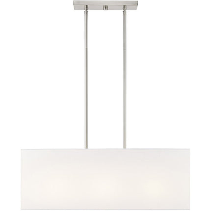Nickel Three Light Metal Dimmable Chandelier With Shades