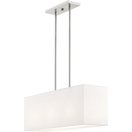 Nickel Three Light Metal Dimmable Chandelier With Shades