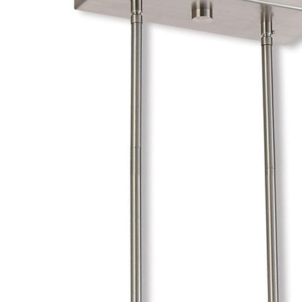 Nickel Three Light Metal Dimmable Chandelier With Shades
