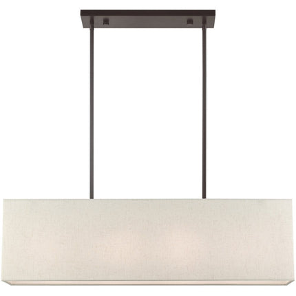Bronze Four Light Metal Dimmable Chandelier With Shades