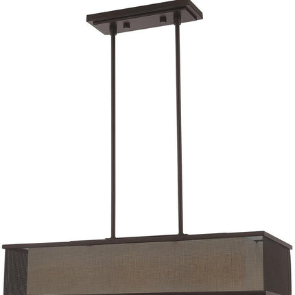 Bronze Three Light Metal Dimmable Chandelier With Shades