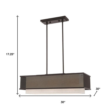Bronze Three Light Metal Dimmable Chandelier With Shades