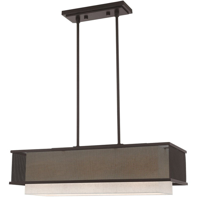 Bronze Three Light Dimmable Chandelier With Shades HomeRoots