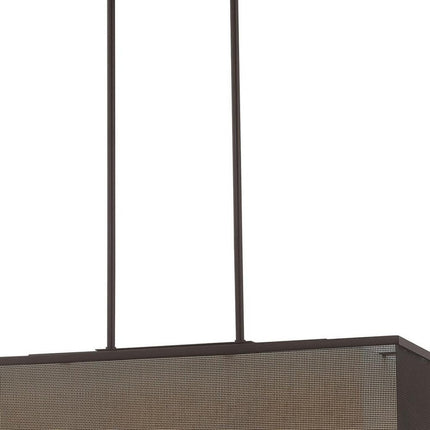 Bronze Three Light Metal Dimmable Chandelier With Shades