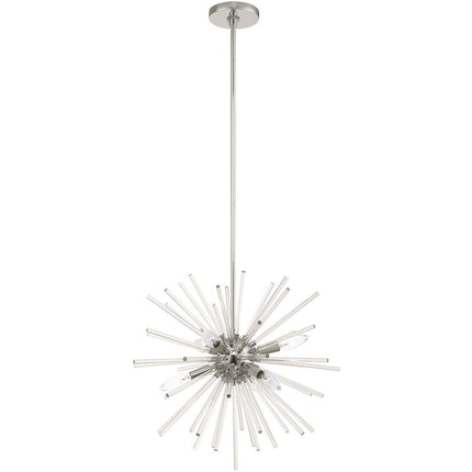Six Light Dimmable Chandelier With Shades HomeRoots