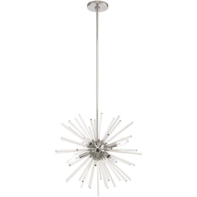 Six Light Dimmable Chandelier With Shades HomeRoots