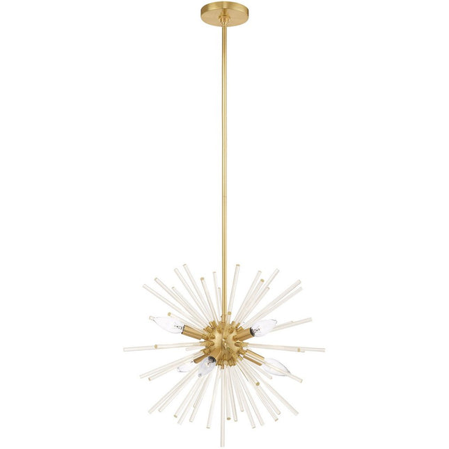 Six Light Dimmable Chandelier With Shades HomeRoots
