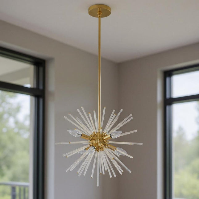 Six Light Dimmable Chandelier With Shades HomeRoots