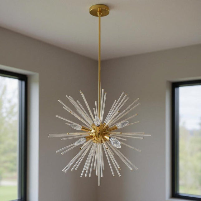 Eight Light Dimmable Chandelier With Shades HomeRoots