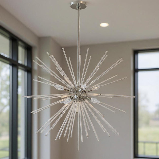 Eight Light Dimmable Chandelier With Shades HomeRoots